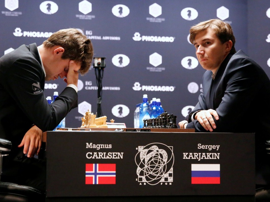 12-я партия Карякина и Карлсена не определила победителя шахматной короны