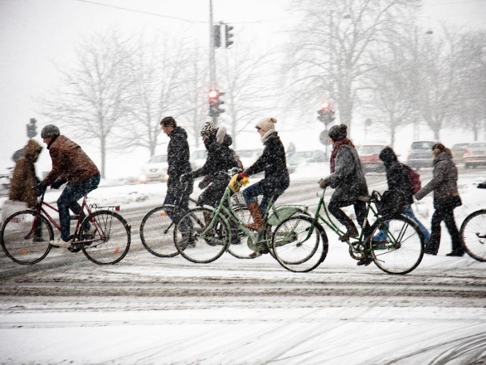 В Москве состоялся первый зимний велопарад 