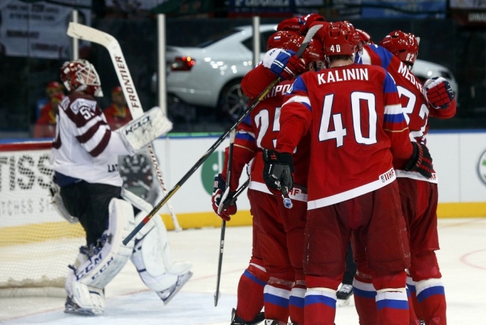 Хоккей: матч сборная Россия - сборная Латвия. Фотографии