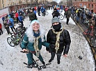 Несмотря на сильный мороз в Москве состоялся второй зимний велопарад